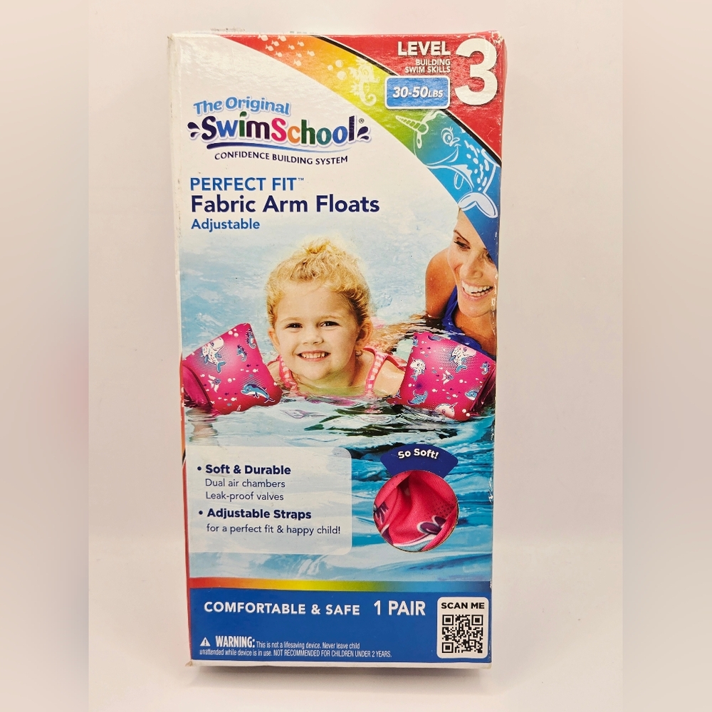 Swim School‎ Perfect Fit Fabric Arm Floats 30-50 PINK  Level 3 1 Pair